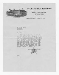 Letter from Buckingham & Hecht to J. D. Black