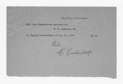 Resolution of Big Pine Reparations Association, typing receipt