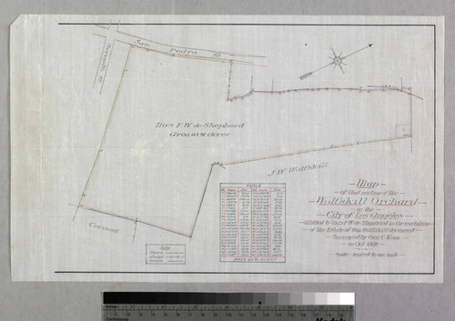 Los Angeles : portion of the Wolfskill Orchard allotted to Mrs. F.W. de Shepherd