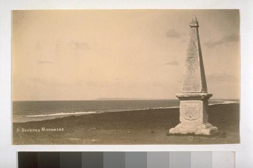 Boundry [sic] Monument. "Boundary between United States and Mexico." 3