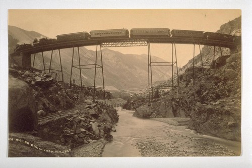 High Bridge in Loop [Union Pacific Railway, near George Town Colorado]. W.H. J [Jackson] & Co