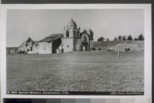 Carmel Mission, Established 1770. Taber Photo. [Original in AX.]