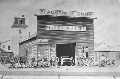 Wheeler Brothers Blacksmith Shop, Tulare, Calif., 1883