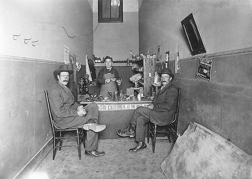 Menendian's Shoe Polishing Shop, Visalia, CA, ca 1910