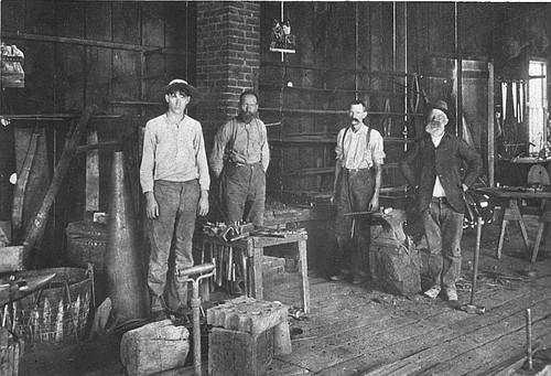 Henry Traeger Blacksmith Shop, Porterville, Calif., 1900
