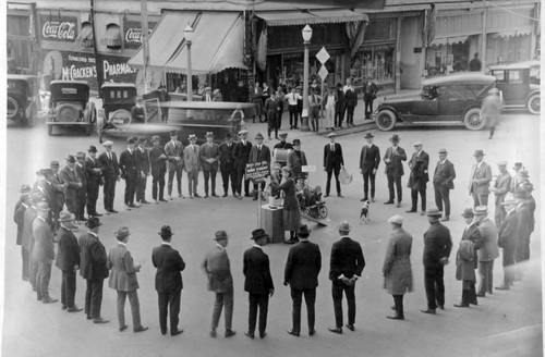 Rotary vs. Lions, Chamber of Commerce Drive, Dinuba, Calif., 1923