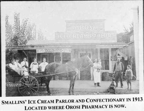 Smallins' Ice Cream Parlor, Orosi, Calif., 1913