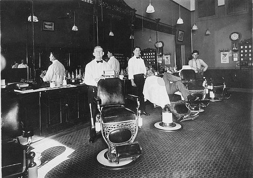Dichran Iskenderian's Barber Shop, Visalia, Calif., 1917