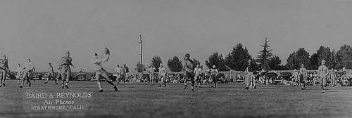 Football Game, Exeter and Strathmore, Calif., ca 1940