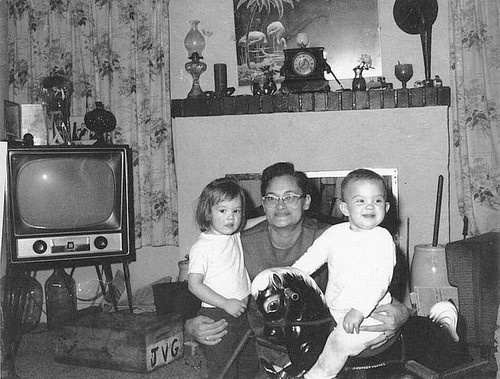Marie Thrasher with Grandchildren, Tulare, Calif., 1972