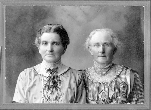 Amelia Moore and Celeste Chatten, Visalia, Calif., 1890s