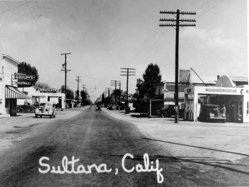 Downtown Sultana, Calif., early 1940s