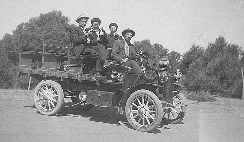 First Taxi Cab, Tulare, Calif., ca 1910