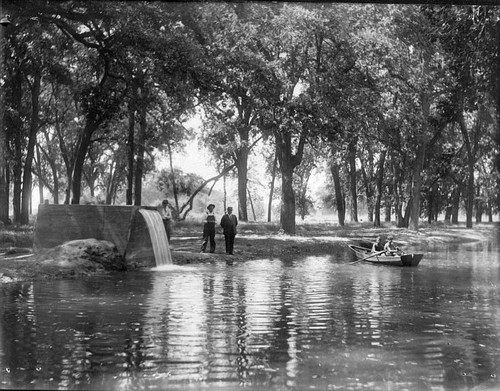 Boating in Lagoon, Mooney Grove County Park, Visalia, Calif