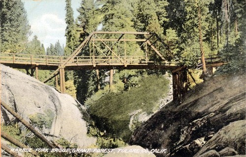 Bridge in Sequoia National Park, Calif., Early 1900s