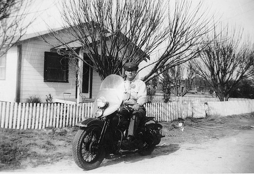 First Motorcycle Policeman, Pixley, Calif