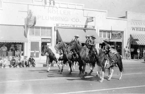 Dudley Family in Rodeo Parade, Visalia, Calif