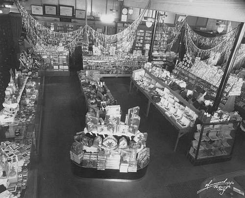 Christmas at Claubes' Store, Porterville, Calif., 1936