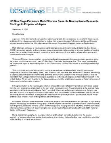 UC San Diego Professor Mark Ellisman Presents Neuroscience Research Findings to Emperor of Japan