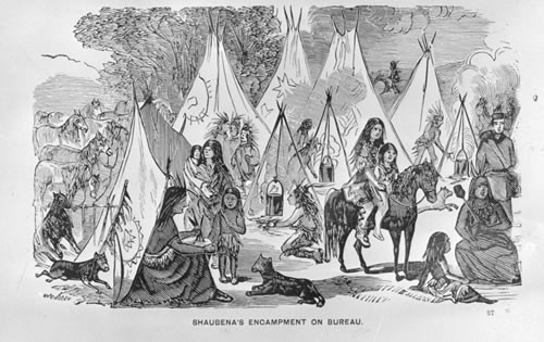 Shaubena's Encampment. [reads "Shaubena's Encampment on Bureau"]