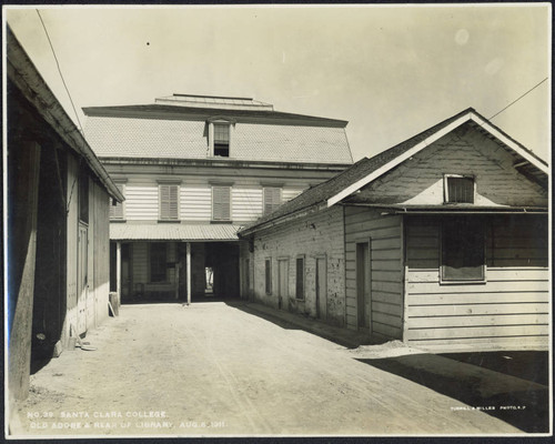 Old Adobe and rear of library