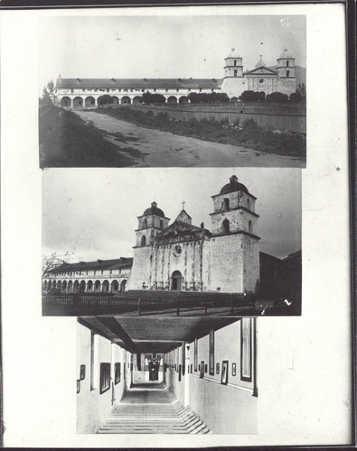 3 views of Mission Santa Barbara