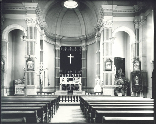 Student chapel with dark drapery