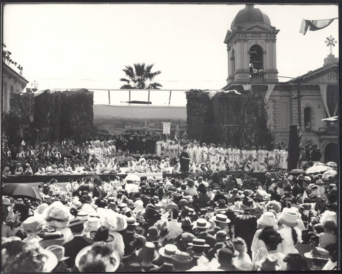 Tableau V, University of Santa Clara with Dean of Young Ladies Institute, 1912