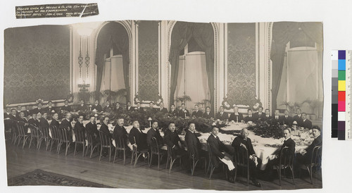 Dinner given by Mitsui & Co., LTD. San Francisco in honor of Mr. Y. Nagashima. Fairmont Hotel--Jan. 5, 1920. Photo by Morton & Co. 653