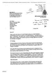 [Letter from Mike Wells to Jeff Jeffery regarding level of seizures of sovereign cigarettes]