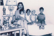Ernestina Martinez and her children, East Los Angeles, California