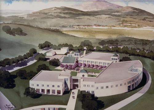 Photograph of artist's rendering of Contra Costa Campus