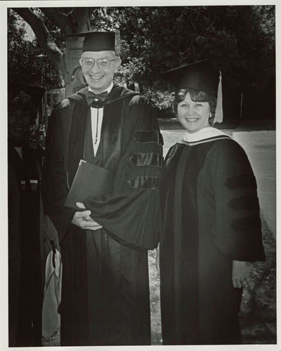 Photograph of University President Ellis McCune at graduation