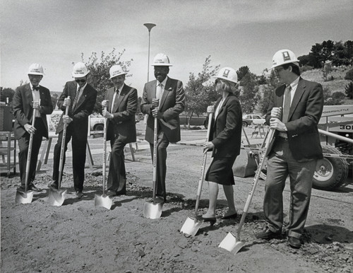 Photograph of the Pioneer Heights Groundbreaking Ceremony attended by President Ellis E. McCune