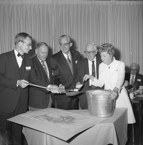 Photograph of the groundbreaking for the Speech and Drama building