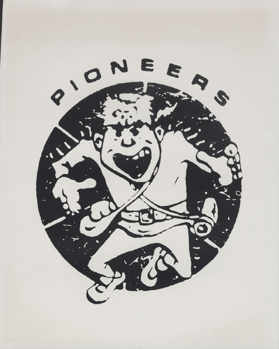 Cal State Pioneers mascot (frontiersman)