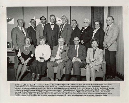 Photograph of Cal State Affiliates Board, 1986-1987