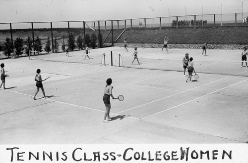 Tennis class - college women / Lee Passmore