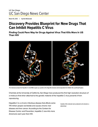 Discovery Provides Blueprint for New Drugs That Can Inhibit Hepatitis C Virus