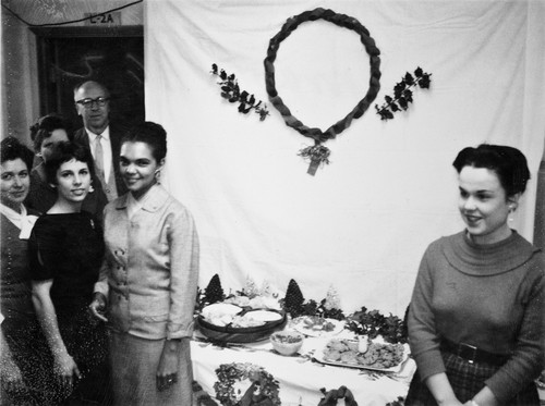 1962 Library Christmas Party Refreshment Table