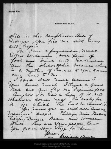 Letter from William Kent to John Muir, 1908 Nov 3