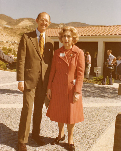 Bill Manning and Margaret Brock at Pepperdine reception for President Ford, 1975
