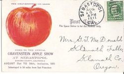 1911 postcard advertising the Gravenstein Apple Show