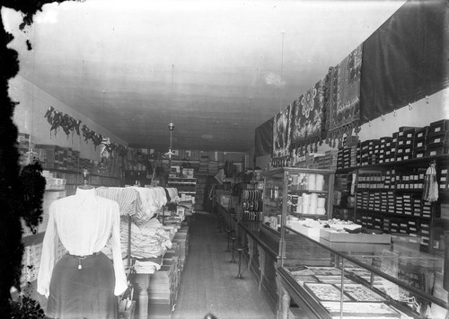 Upland Photograph Business; Interior of a E. H. Haury & Co. Dry Goods store in Upland / Edna Swan