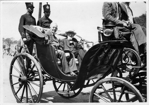 Upland Photograph Events; Parade for the First Anniversary of the unveiling of the Madonna of the Trail Statue February 1930 / Charles E. Bowser