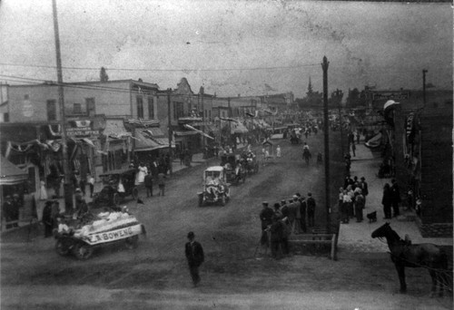 Upland Photograph Events; Parade: E.A. Bowens decorated float