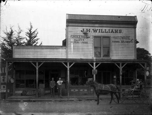 Upland Photograph Business; Exterior of J. H. Williams Groceries Hardware store / Edna Swan