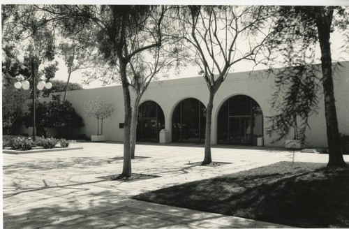 Upland Photograph Upland Public Library Exterior from courtyard showing front entrance