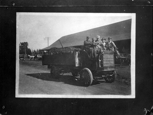 Upland Photograph Agriculture--non-Citrus; Walt Allen and the first truck in Upland / Esther Boulton Black Estate