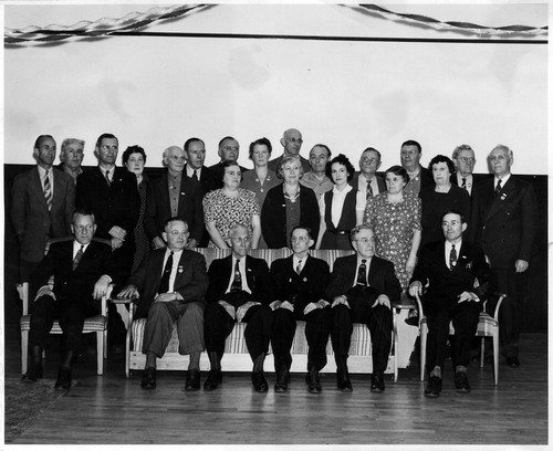 Upland Photograph Clubs and Organizations; General Electric Old-timers' Club, there are some names on the back of the photograph